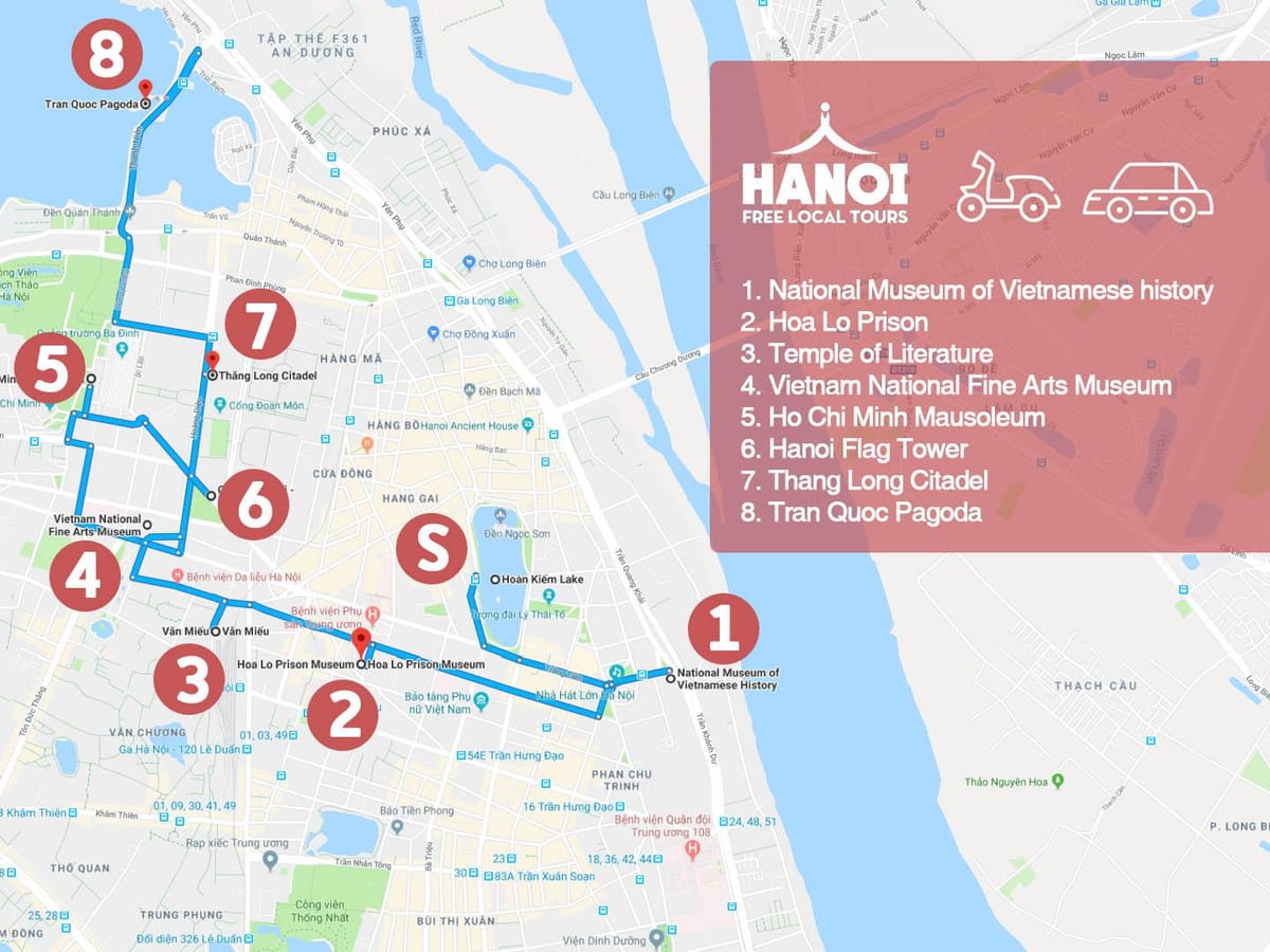 hanoi francoski četrtletju peš ogled zemljevida