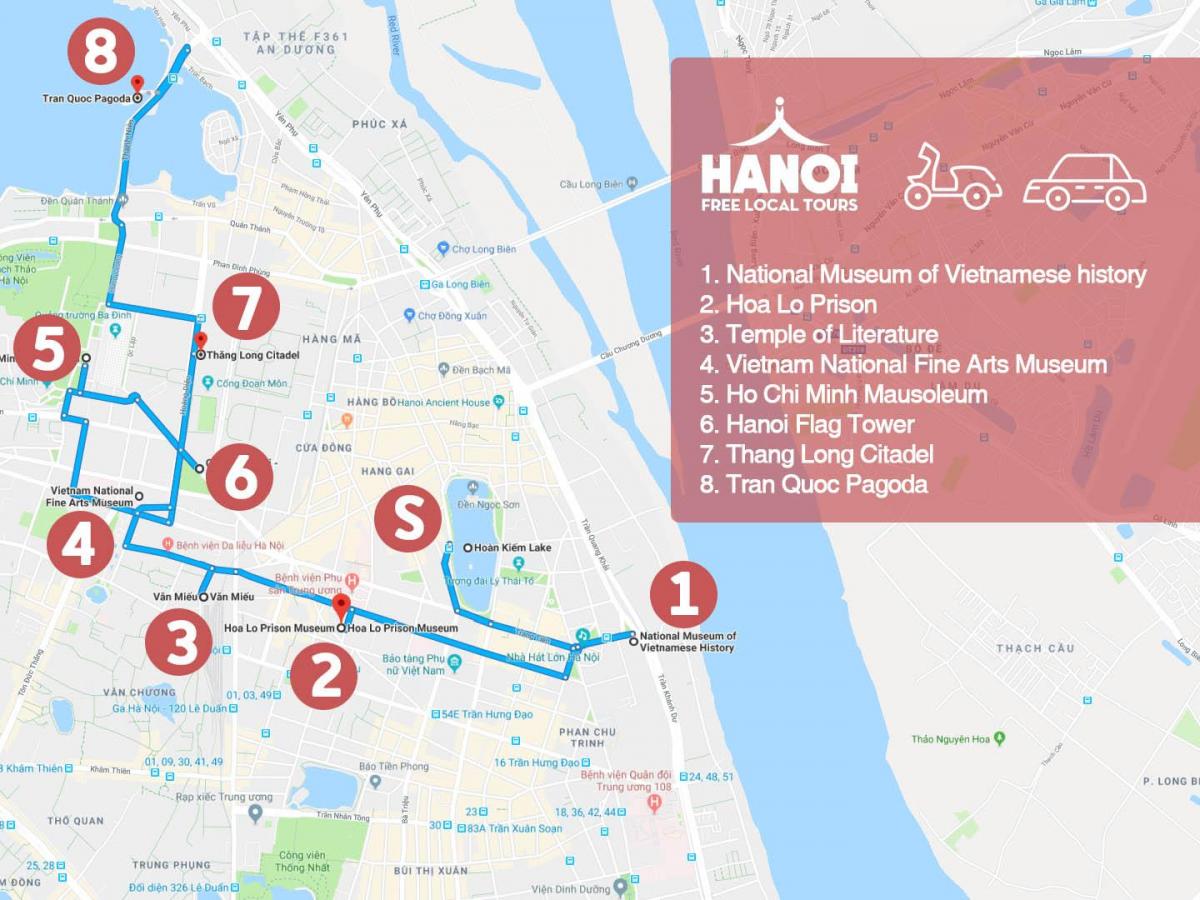 hanoi francoski četrtletju peš ogled zemljevida