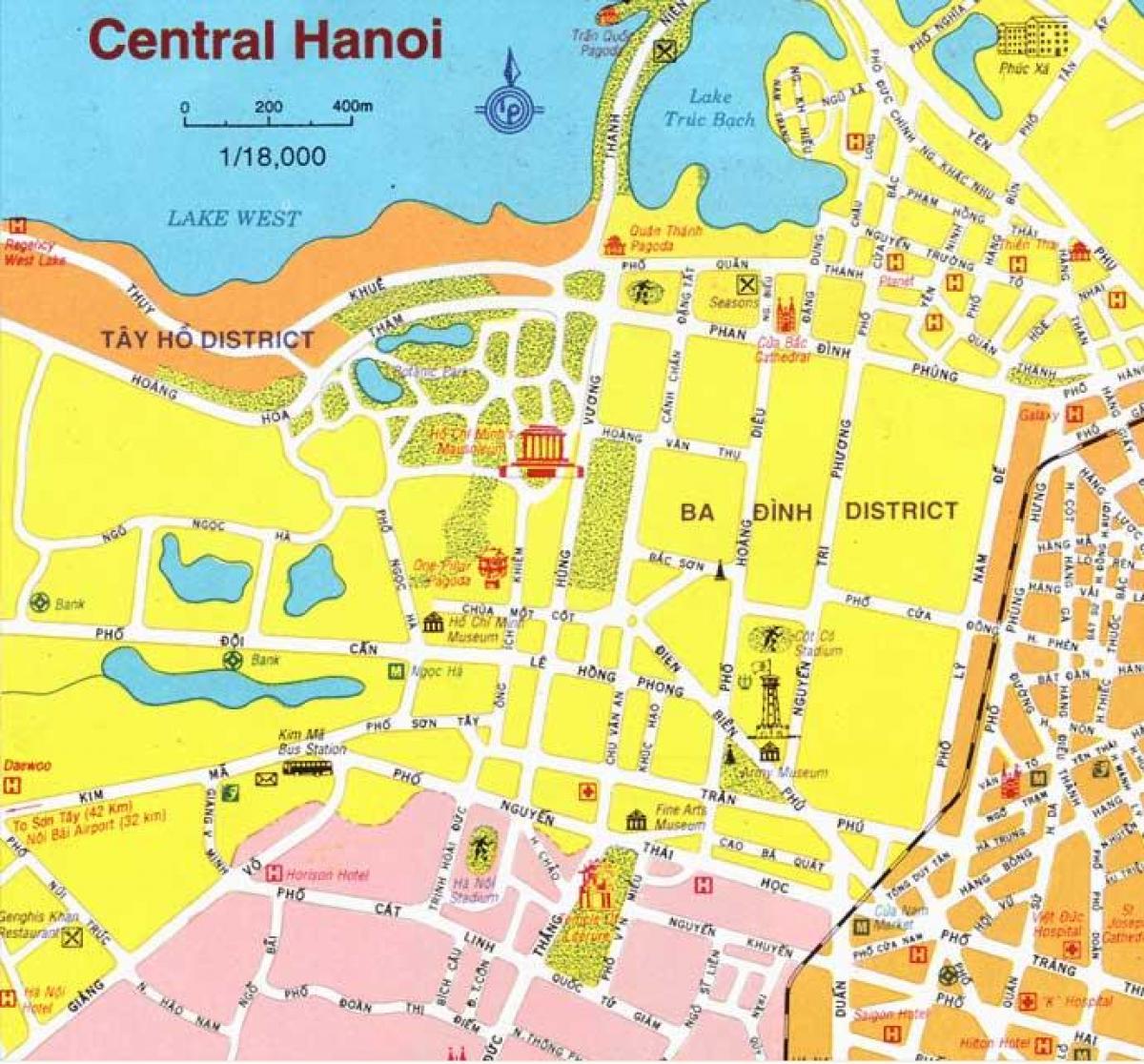 zemljevid hanoi city center