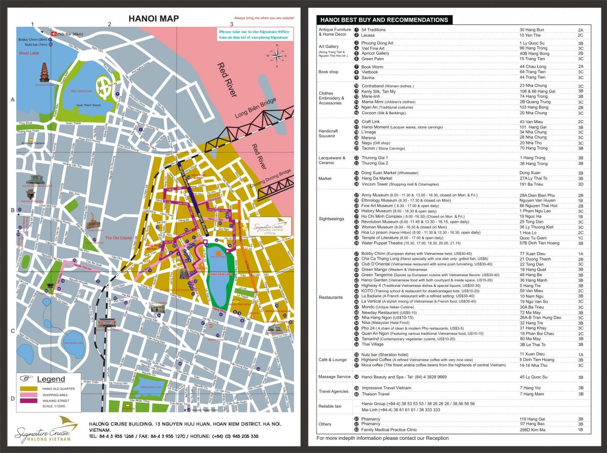hanoi turistični zemljevid